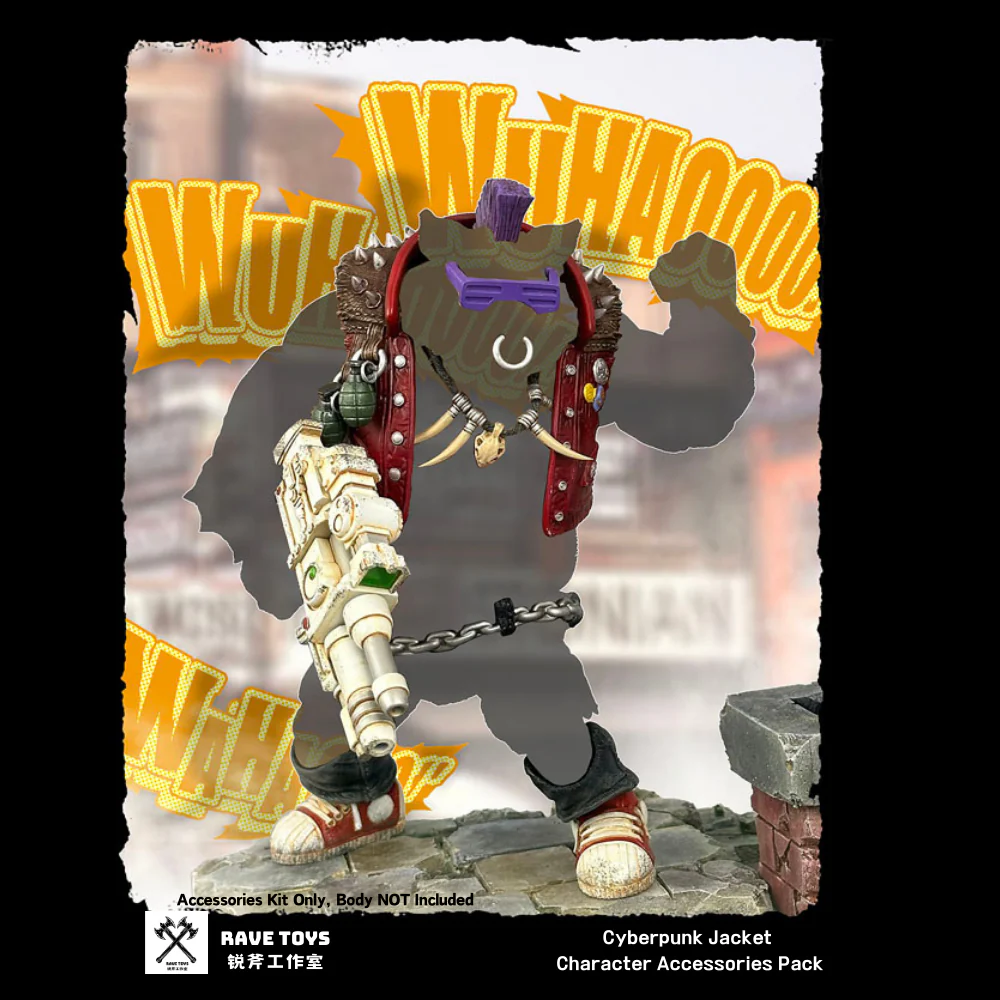 (Preorder) Rage Toys Samurai Force Wave 4 Gullinbursti and Rave Toys Cyberpunk Jacket Character accessories kit - Image 16