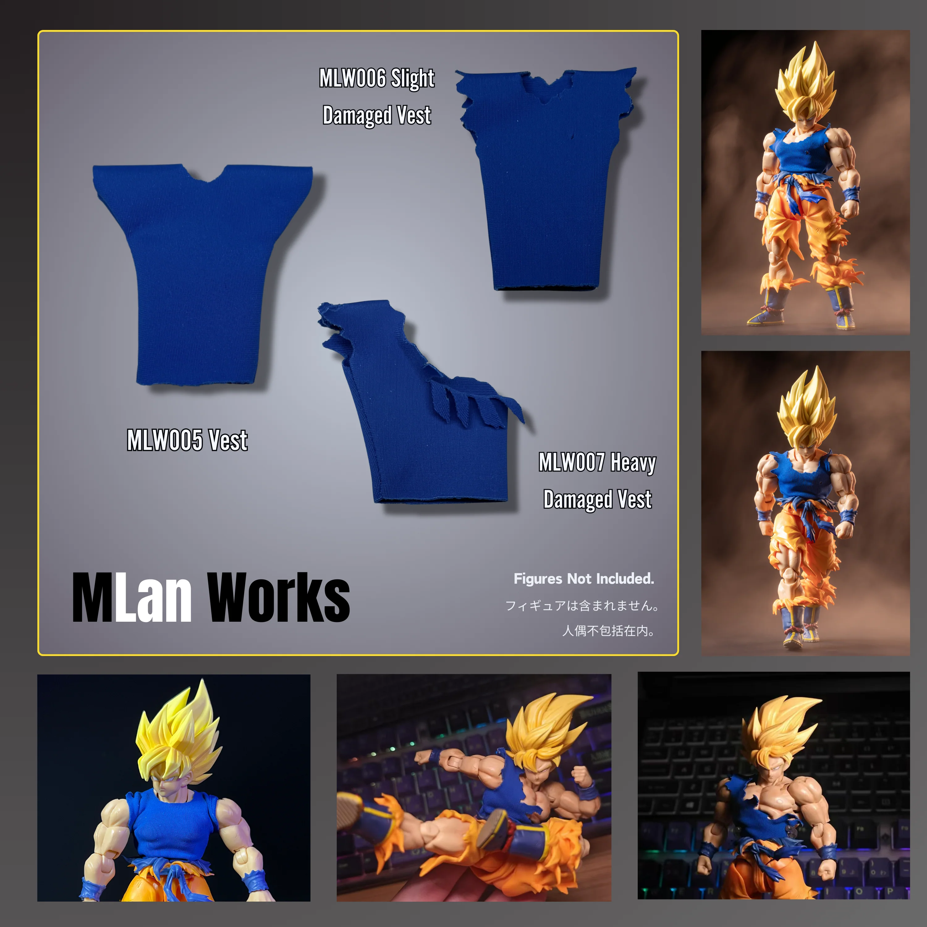 (USA Stock) MLan Work Jacket Trench Coat Cape kit etc for 1/12 SHF DBZ figures - Image 4
